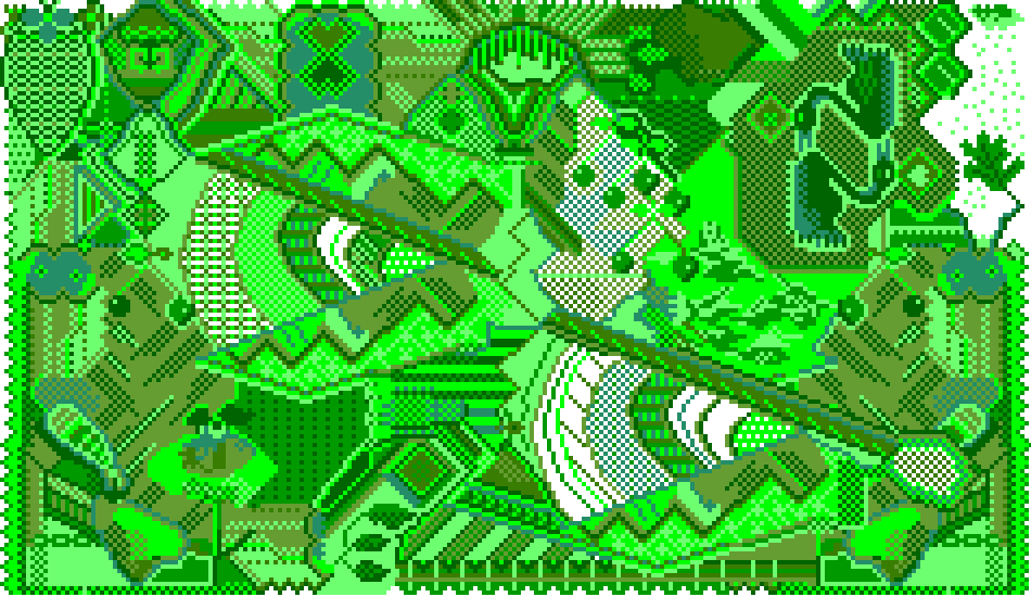 Pixel art in green